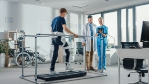 Physical therapy in a modern hospital